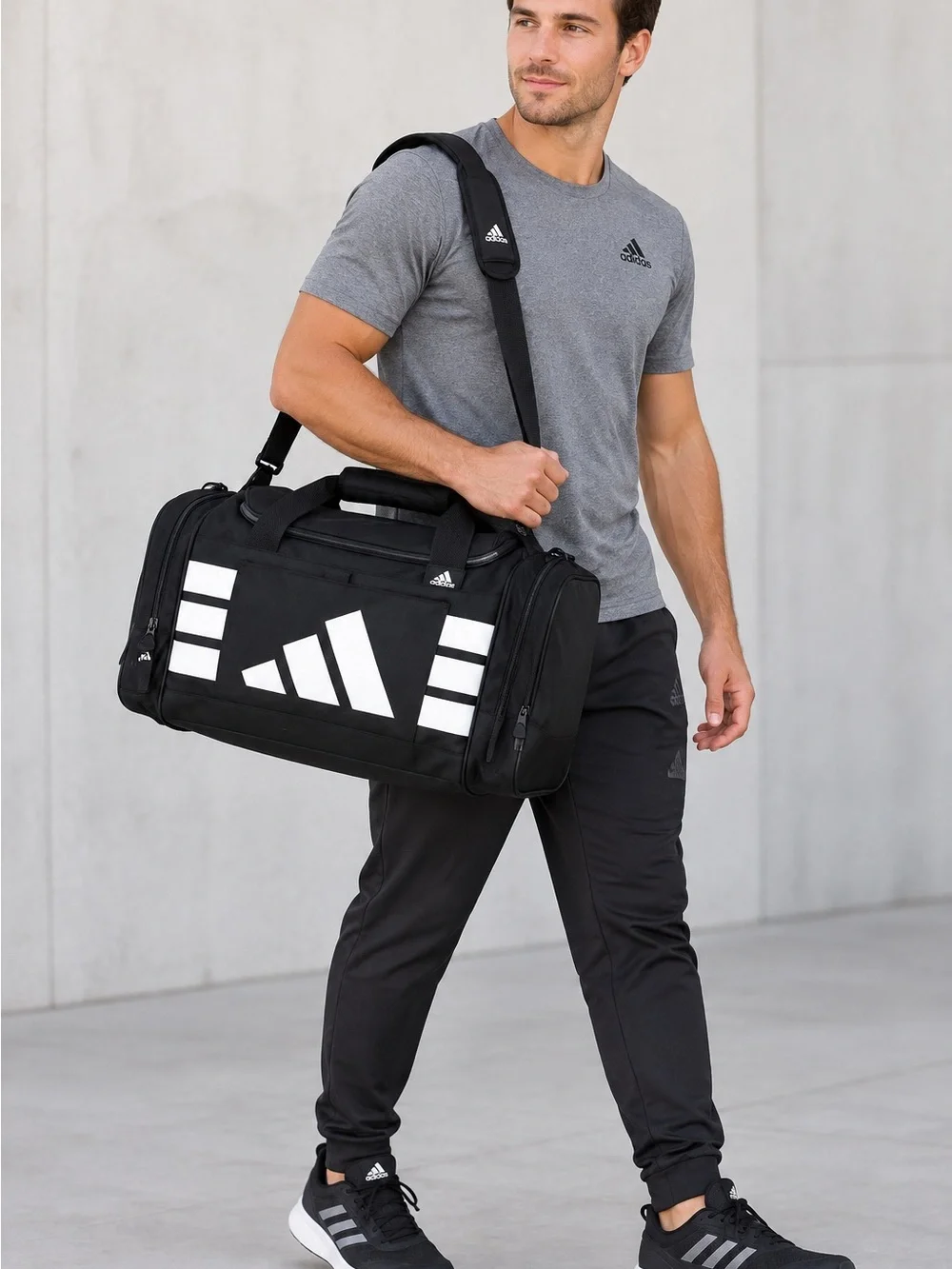 Adidas Black Duffel Bag Travel Sporting Unisex SEE ALL. Small scuffing as shown